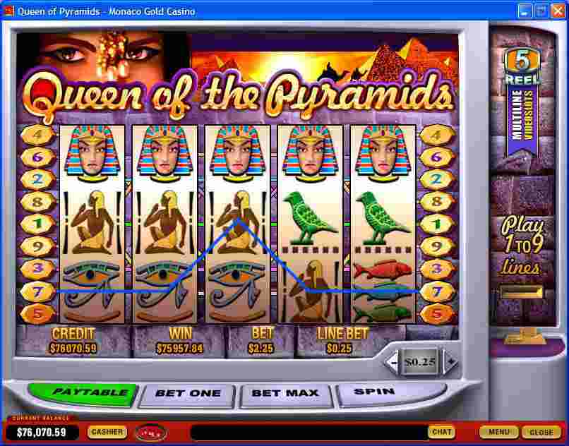 Winning screenshot for Queen of Pyramids