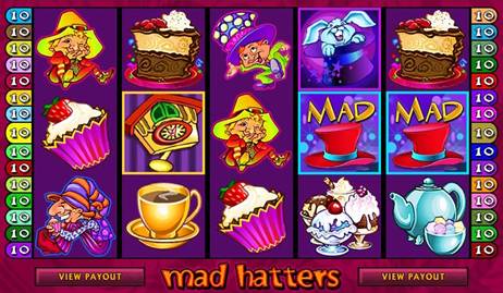 Mad Hatters Slot Reels Screen